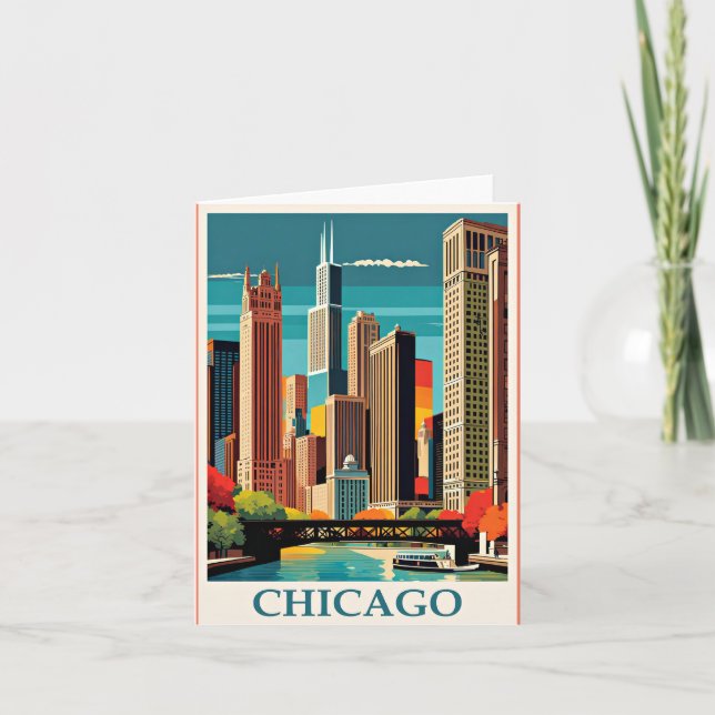 Ilustracion Vintage de Chicago (Anverso)