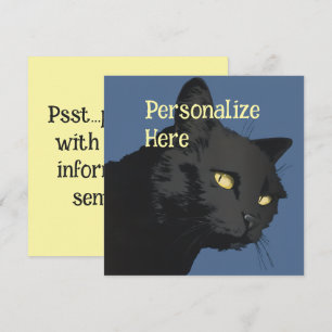 Ilustración vintage de gato negro sarcástico y esp