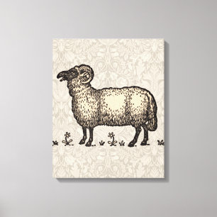 Ilustración Vintage de Oveja: Arte Clásico de Gran