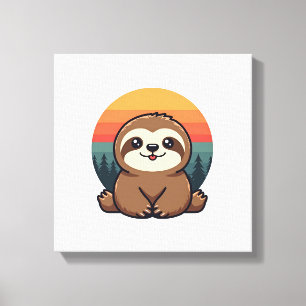 Ilustración Vintage de Perezoso Arte Animal Retro