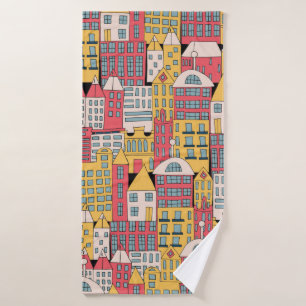 ilustracion vintage de un edificio de la ciudad en