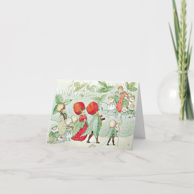 Ilustración Vintage Little Lassie de Elsa Beskow (Anverso)