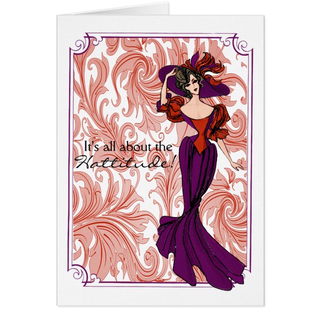 Ilustracion Vintage Red and Purple Lady (Frente)