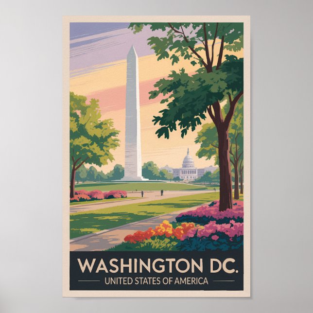 Ilustracion Washington DC Viaje de arte (Frente)