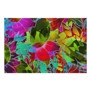 Ilustraciones abstractas florales del poster
