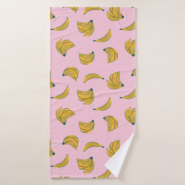 Ilustraciones bananeros graciosos en amarillo sobr (Toalla de baño)
