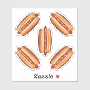 Ilustraciones de Comida Rápida Hot Dog Pegatina