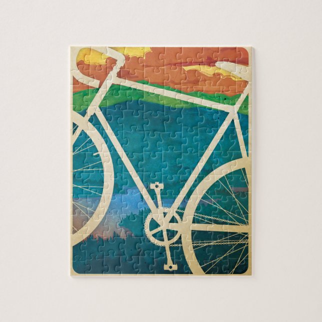 Ilustraciones de la bici - ROMPECABEZAS con lata - (Vertical)