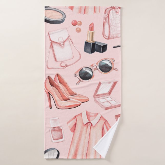 Ilustraciones de moda. Patrón transparente (Toalla de baño)