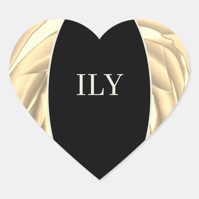 ILY Pegatina suave metal amarillo y negro (Anverso)