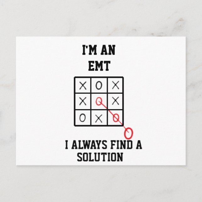 Im An Emt I Always Find A Solution  Tarjeta postal (Anverso)