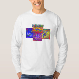 IM camiseta larga de la manga de la coincidencia