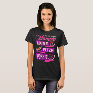 Im camiseta simple de Yorkie de la pizza del vino