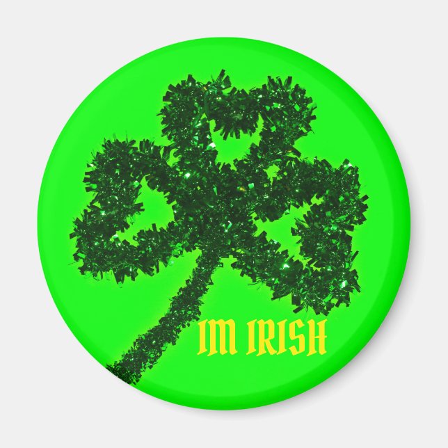 IM IRISH con imán de redondeo verde (Frente)