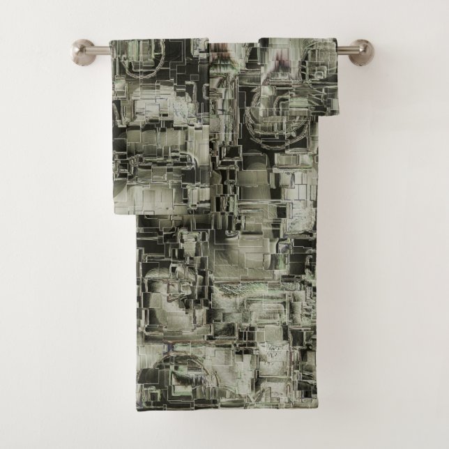 Imagen abstracta de mosaico tallado en tonos grise (In situ)