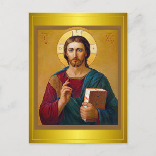 Imagen antigua de Jesucristo la postal del salvado