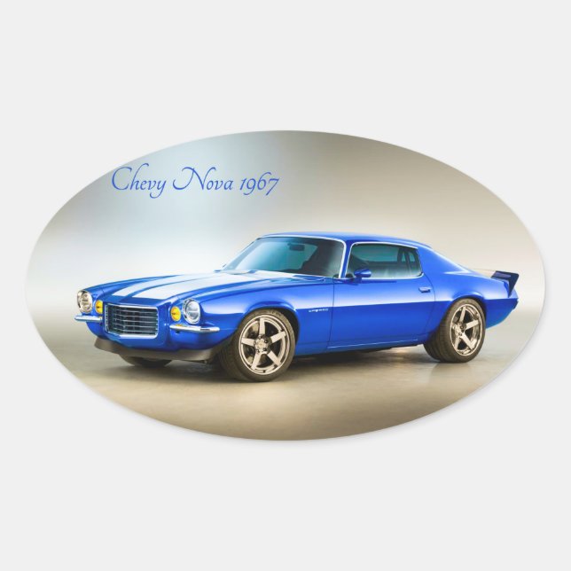 Imagen clásica del coche para Pegatinas Óval-Gloss (Anverso)