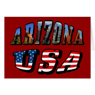 Imagen de Arizona y texto de bandera de Estados Un