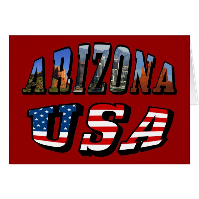Imagen de Arizona y texto de bandera de Estados Un (Anverso (Horizontal))