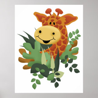 Imagen de arte de Safari de la jungla de jirafa