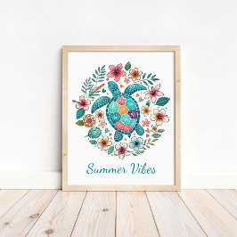 Imagen de arte de tortuga marina Boho - Arte de pa