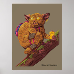 Imagen de arte fantástico de primate forestal cria