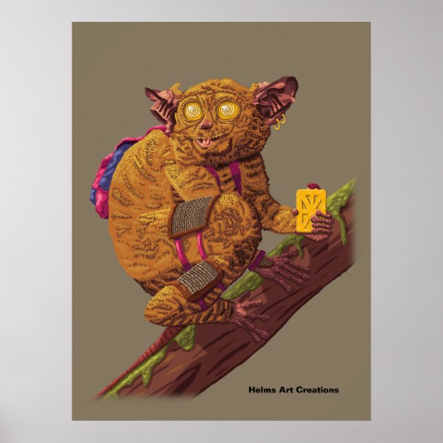 Imagen de arte fantástico de primate forestal cria (Frente)