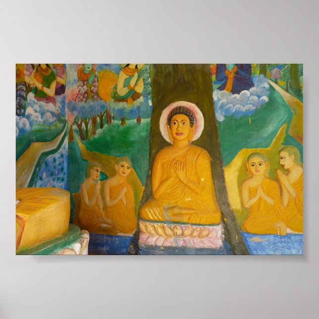 Imagen de arte folclórico de Buda de Camboya (Frente)