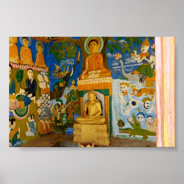 Imagen de arte folclórico de Buda de Camboya (Frente)