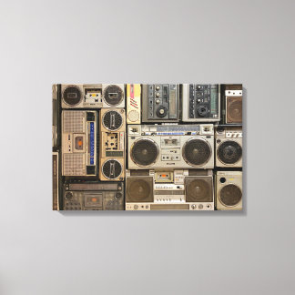 Imagen de boom boxes vintage y retro en lienzo