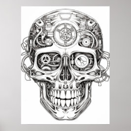 Imagen de cráneo de azúcar Arte en negro + blanco