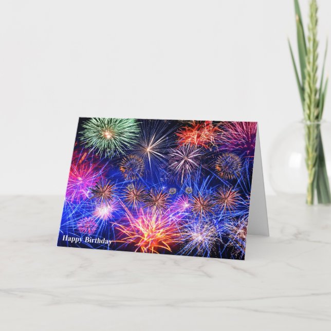 Imagen de fuegos artificiales para tarjeta de bien (Anverso)