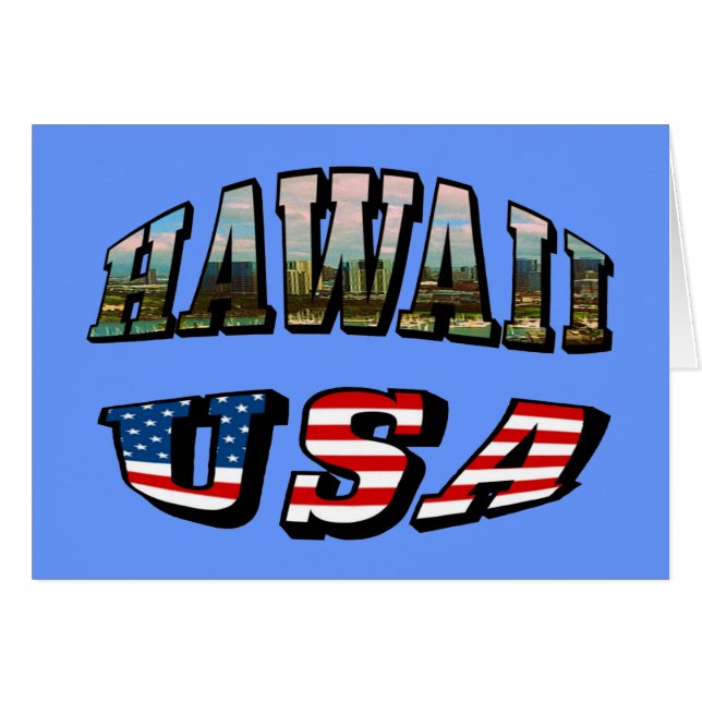Imagen de Hawaii y texto de bandera de Estados Uni (Anverso (Horizontal))