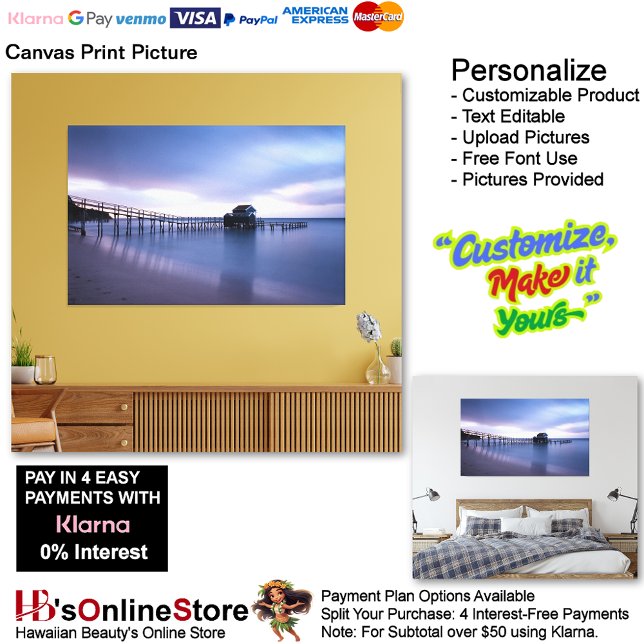 Imagen de impresión de lienzo de playa Sunset 30 (Sunset Beach Canvas Print Picture 30.)
