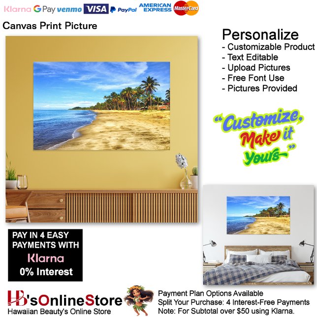 Imagen de impresión de lienzo de playa Sunset 7 (Sunset Beach Canvas Print Picture 7.)