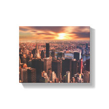 Imagen de la silueta de la ciudad en lienzo