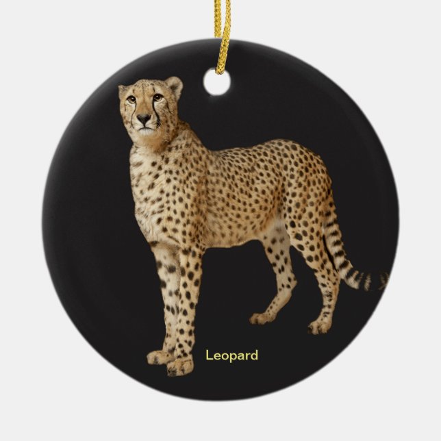 Imagen de leopardo para el ornamento de círculo (Frente)