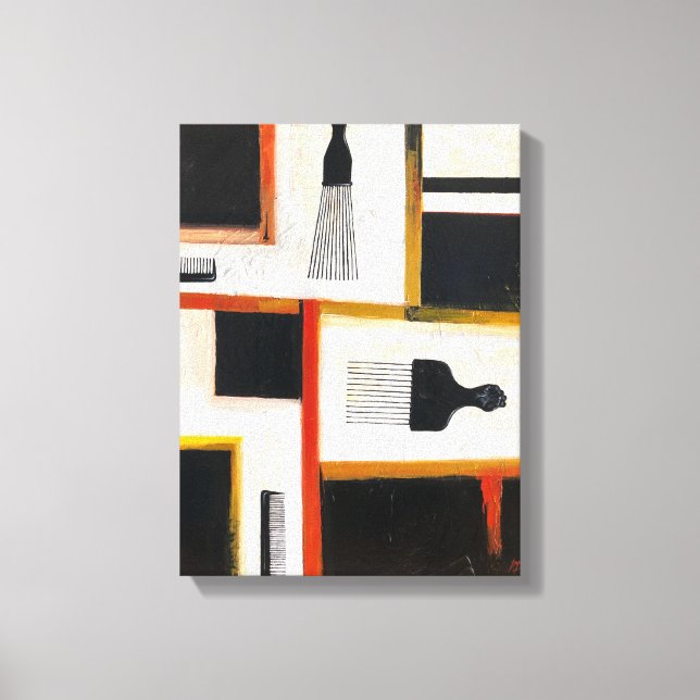 Imagen de lienzo de cuadros de africanos y combs (Anverso)