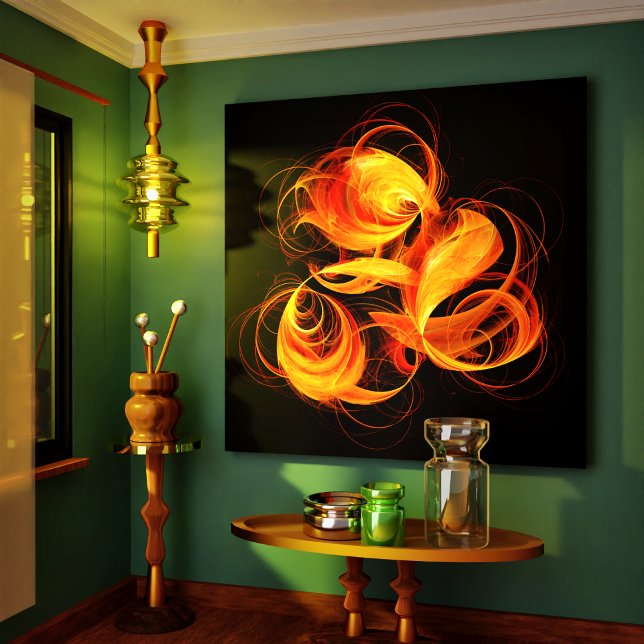 Imagen de lienzo envuelto de arte (Fireball Abstract Art Wrapped Canvas Print)