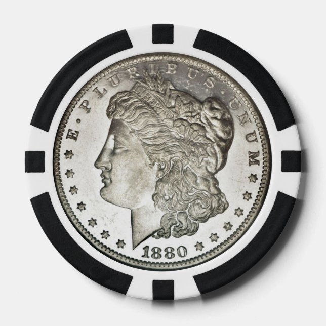 Imagen de Morgan Silver Dollar en fichas de póker (Anverso)