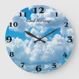Imagen de nubes para reloj de pared redonda grande