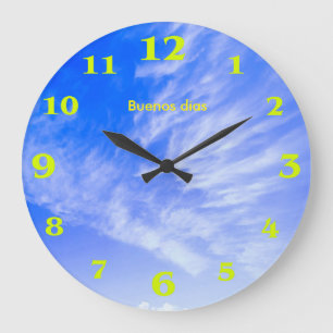 Imagen de nubes para reloj de pared redonda grande