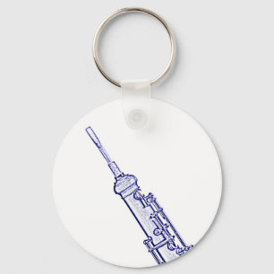 Imagen de Oboe en llavero azul del fondo