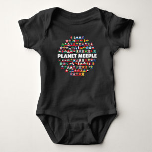 Imagen de planeta, Camisa de bebé de texto blanco