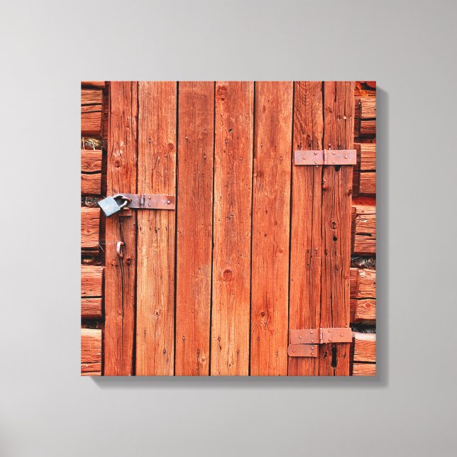 Imagen de puerta rústica en lienzo (Anverso)
