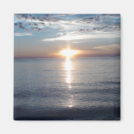 Imagen de puesta de sol en imán de nevera