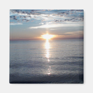 Imagen de puesta de sol en imán de nevera