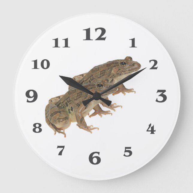 Imagen de rana para reloj de pared redonda grande (Anverso)