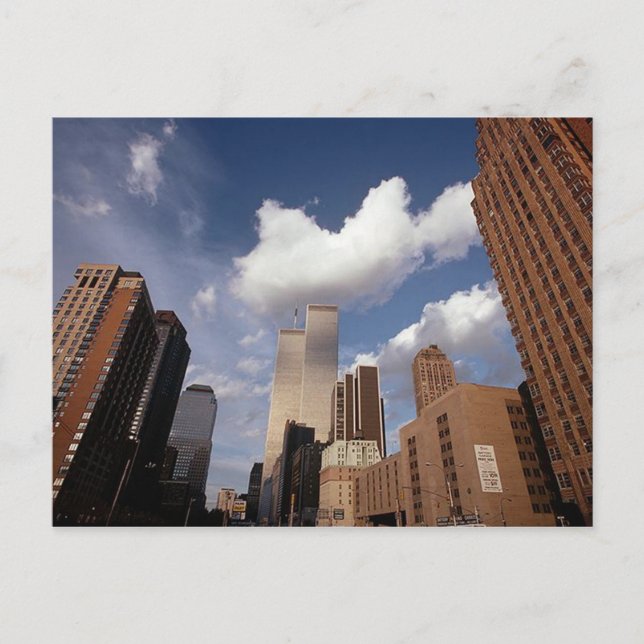 Imagen de reflexión de postales de WTC Twin Towers (Anverso)