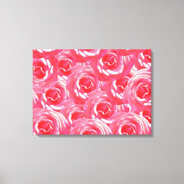Imagen de rosas rosas rosas rosadas arte de pared  (Anverso)
